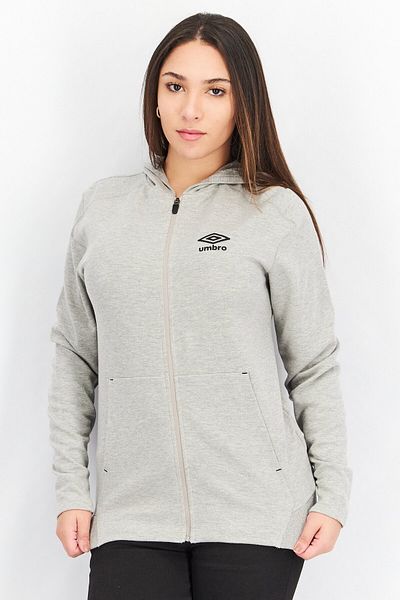 UMBRO Women Sportswear Fit Long Sleeve Training Hoodies, Grey
