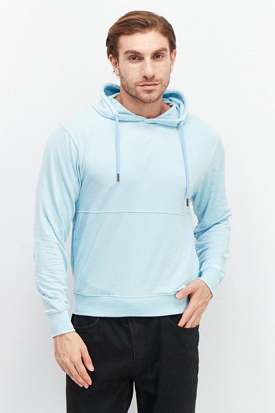 Sovereign Code Men Hood With Drawstring Plain Hoodie, Turquoise