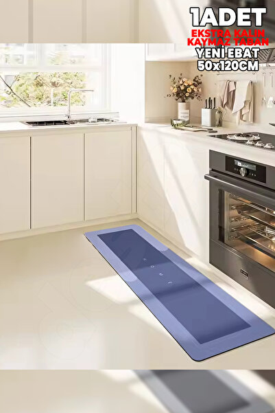 Destpak 50x120cm (EKSTRA KALIN) Su Emici Kaymaz Tabanlı Banyo Paspası - Mutfa...