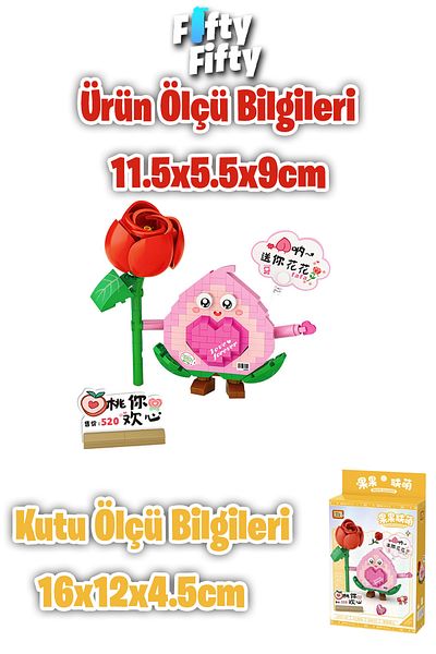 Vagonlife Loz Micro Block Series Cute Flower 330 Pieces Toy Building Set Fflz-8818