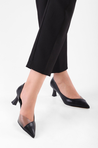 NEW ANGEL 353 Kadın Şeffaf Detaylı 6,5 Cm Kadeh Topuklu Ayakkabı