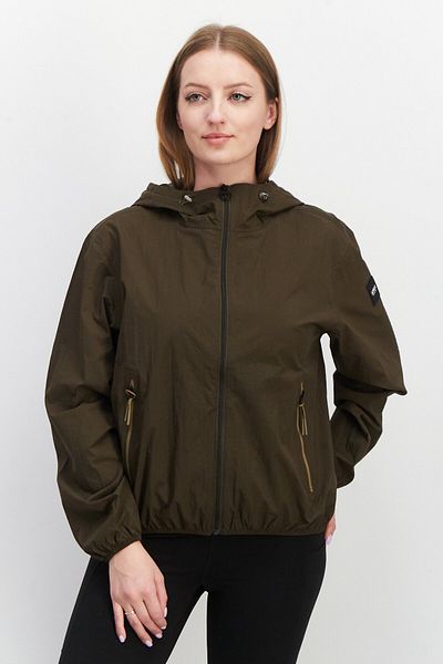 Aigle Women Brand Logo Hooded Windbreaker Jacket, Khaki