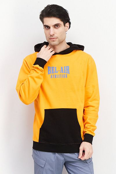 Bel-Air Athletics Men Sportwear Fit Long Sleeve Printed Hoodie, Black