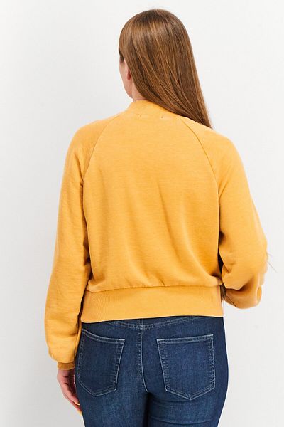 Forever 21 Women Mock Neck Long Sleeve Sweater, Mustard