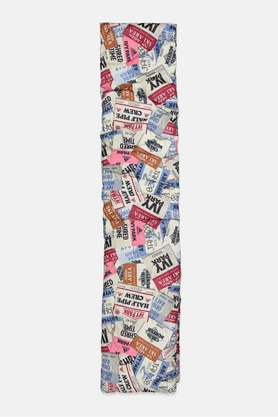 adidas Women Padded Allover Print Scarf 241 L X 25 H Cm, White Combo
