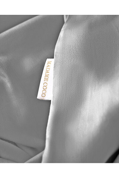 Madame Coco Ciel Tek Kişilik %100 Pamuk Saten Nevresim - Gri