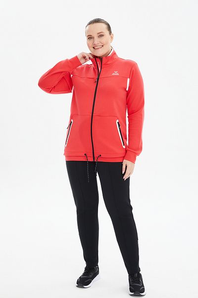 bilcee Women's Red Stand Collar Tracksuit Suit 0740