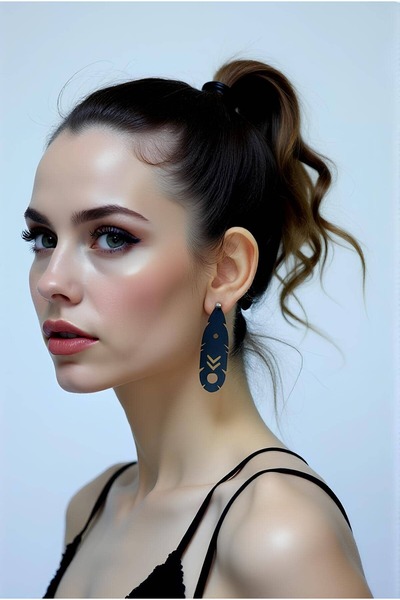 Angels Passion Şık, Lazer Kesim Deri Küpe