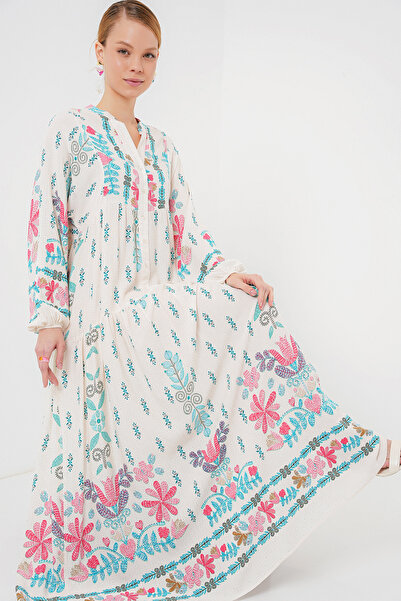 Bigdart 2423 Φόρεμα Hijab με αυθεντικό σχέδιο - M. Blue