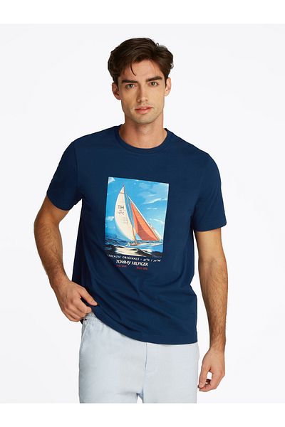 Tommy Hilfiger Tommy Hilfiger Men Night Sky Photo Print Cotton T-Shirt