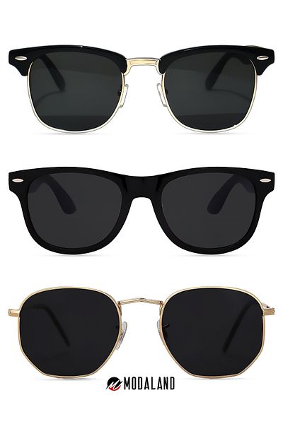 ModaLand New Unisex 3-piece Rectangular Sunglasses Set - Deal and Luxury