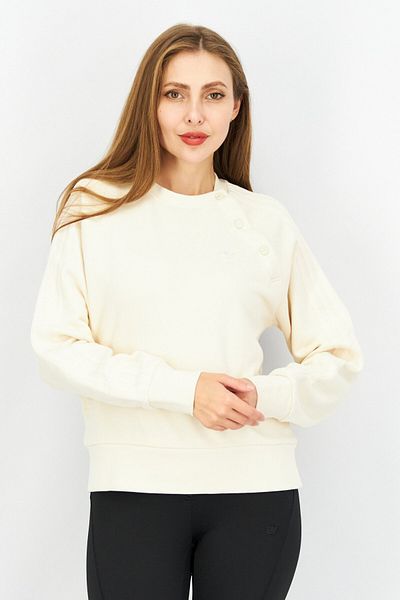 adidas Women Sportswear Fit Long Sleeves Training Sweatshirt, Beige