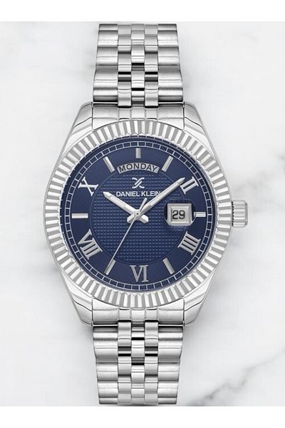 Daniel Klein Brand Silver Color Waterproof Men's Wristwatch - With Bracelet Gift