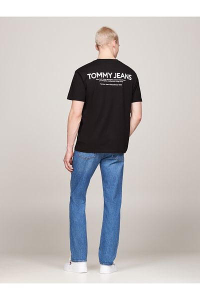 Tommy Hilfiger Tommy Hilfiger Men Black Regular Fit Linear Back Print T-Shirt