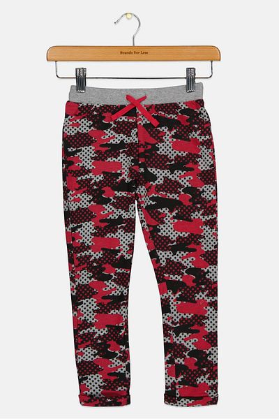 Chicco Kids Girl Camouflage Drawstring Jogger Pants, Pink/grey