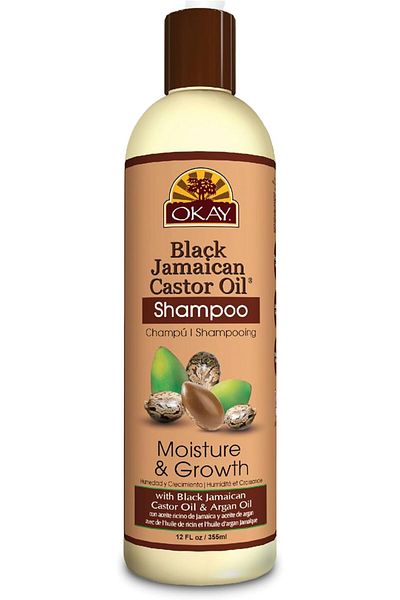 Okay Black Jamaican Castor Oil, Moisture Growth Shampoo, 12 oz.
