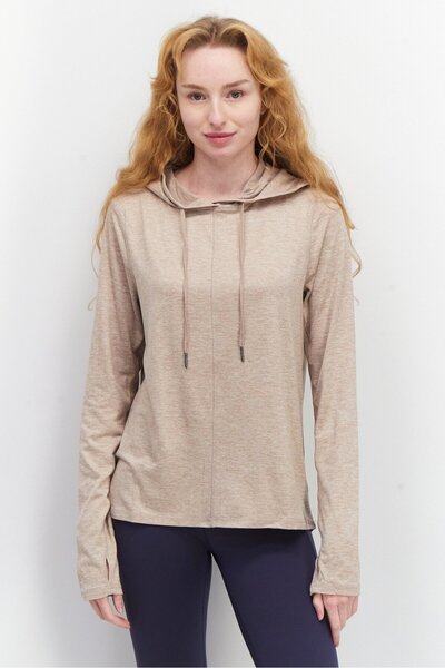 Head Women Sportswear Fit Long Sleeve Outdoor Hoodie, Brown Heather