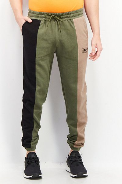 Good For Nothing Men Regular Fit Printed Jogger Pants, Dark Green Combo