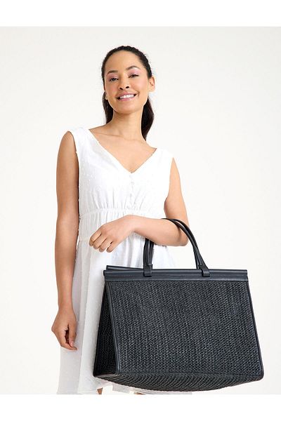 gio&mi Alina Raffia Paper Rope Straw Knitted Women's Beach Daily Shoulder Bag