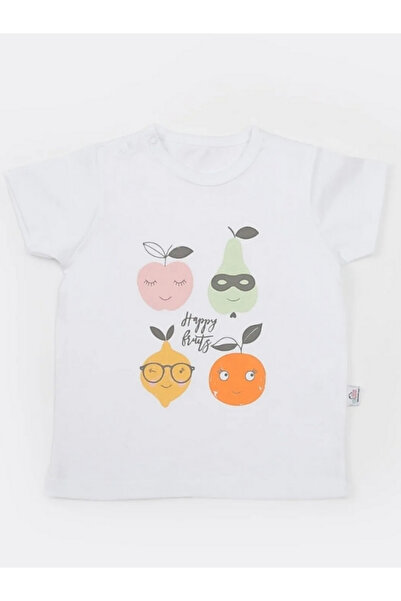 Bibaby Baby Kids Cotton Crew Neck Patterned Regular Short Sleeve T-Shirt