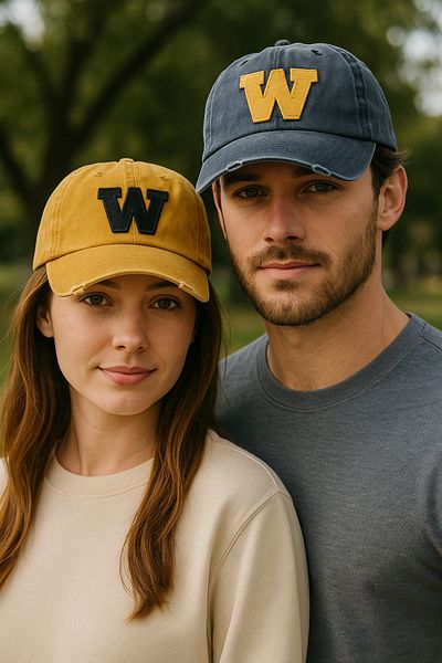 LAGRANZE Unisex W Vintage Cotton Set of 2 Hats