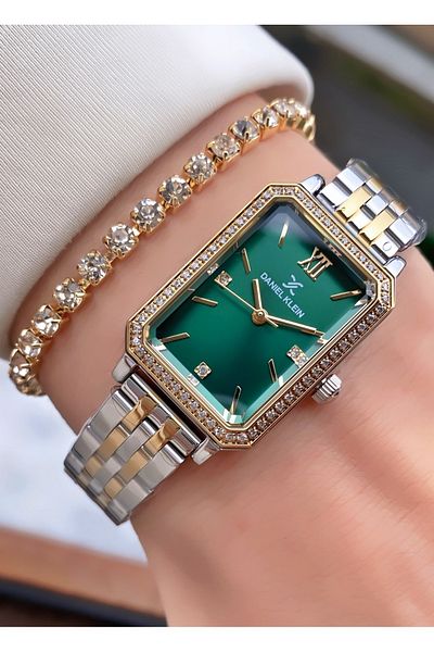 Daniel Klein Gold Colored Women's Wristwatch and Bracelet Gift