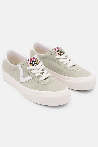 Vans Kids Boy Shtyle 73 Dx Lace Up Skater Shoes, Olive Green/White