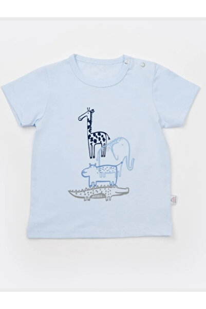 Bibaby Baby Kids Cotton Crew Neck Patterned Regular Short Sleeve T-Shirt