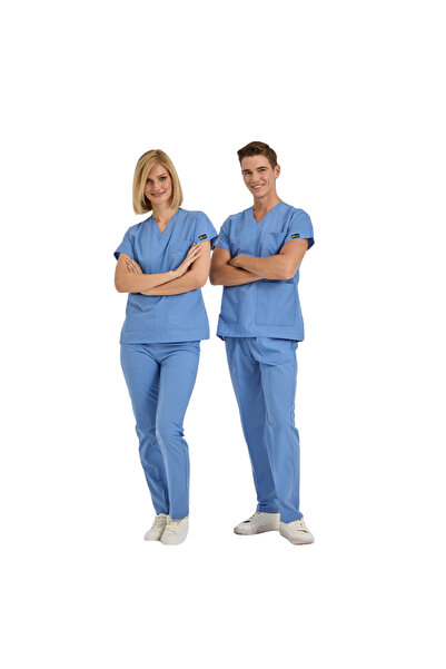ÇİZGİ MEDİKAL MAVİ Dr Greys Scrubs (Terikoton/İnce Kumaş) t100