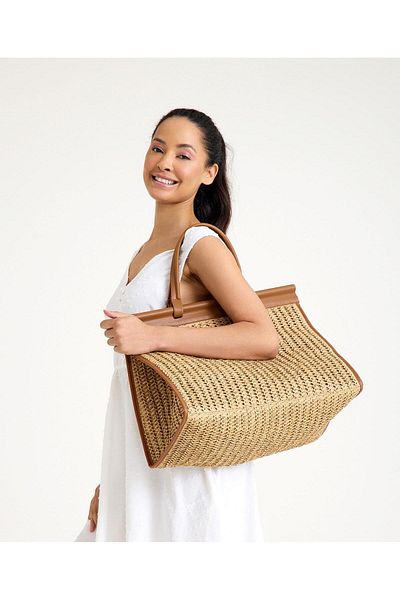 gio&mi Alina Raffia Paper Rope Straw Shoulder Bag