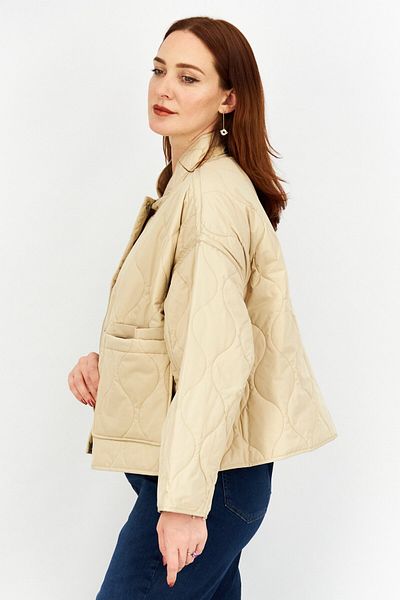 NA-KD Women Plain Jacket Shirt, Beige