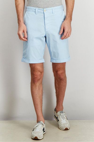 French Connection Men Regular Fit Plain Chino Shorts, Angel Blue