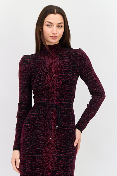 Hugo by Hugo Boss Women Textured Midi Dress, Black