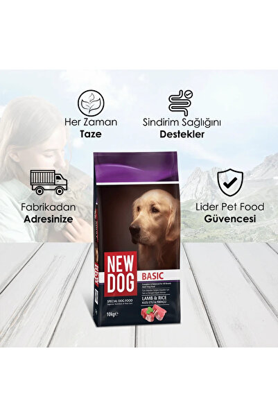 New Dog NewDog Kuzu Etli - Pirinçli Yetişkin Köpek Maması 10 KG