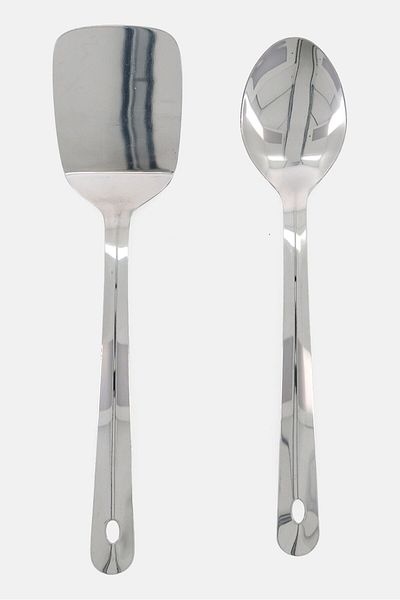 Bombay 2 Cooking Tools Pieces Stainless Steel Serving Tool Set, Silver