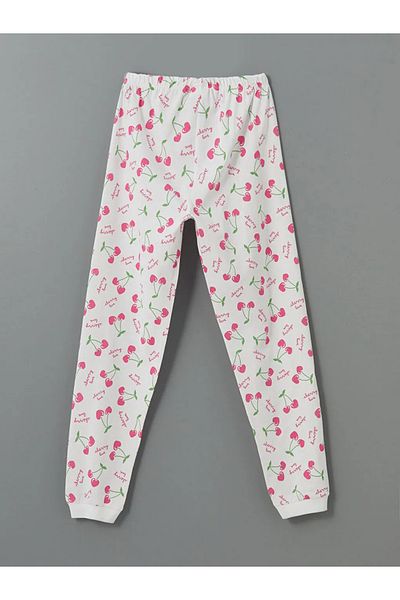 LC Waikiki LCW Kids Alb cu talie elastică pentru fete pijamale