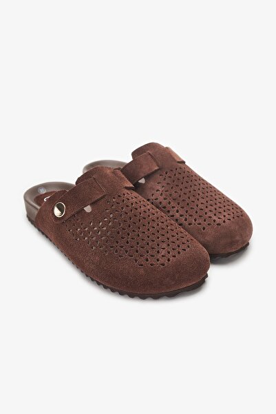 Louis Cardy Γυναικείες παντόφλες Neilos Brown από γνήσιο δέρμα