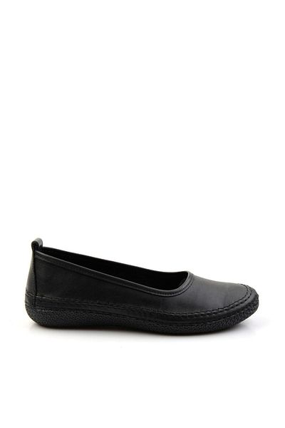 Bambi Black Leather Women's Ballerinas K01303018403