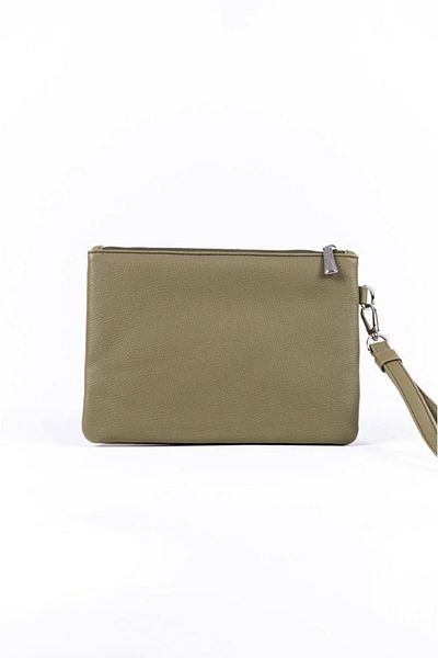 dellel Dellel Khaki Pedestrian Clutch, Printed Vegan Leather, Dual-Compartment, Stylish & Compact Handbag