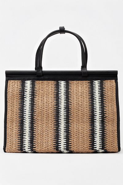 gio&mi Alina Raffia Paper Rope Straw Shoulder Bag