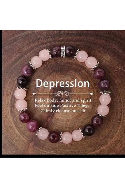 ORGANICYOU Luxury Vintage Bracelet - Natural Stoned, Garnet & Rose Quartz