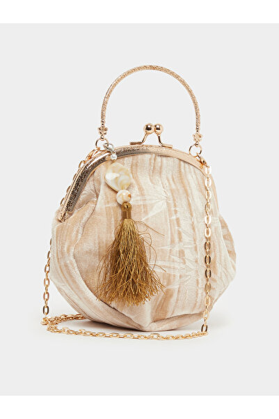 Styli حقيبة كلاتش مزينة بالشراشيب مع حزام سلسلة