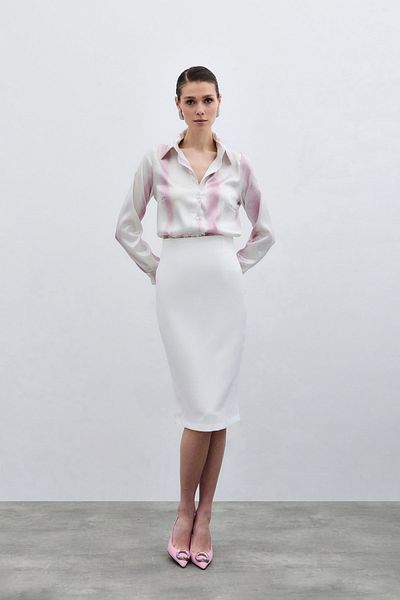 Sateen Cămașă clasică cu model - roz