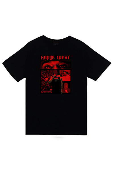 fame-stoned Kanye West Štampano Unisex 100% pamuk Crna T-shirt