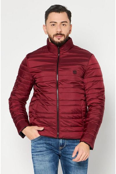 Michael Kors Men Brand Logo Quilted Jacket, Burgundy
