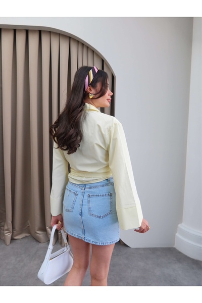 ESRAHELVACI Yellow Lacing Detailed Shirt