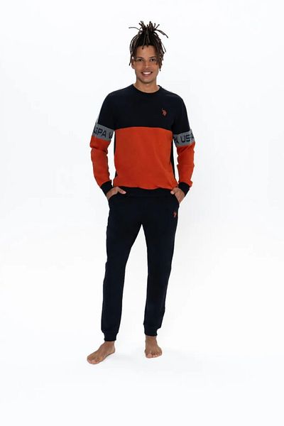 U.S. Polo Assn. Πόλο Ασν. Ανδρική φόρμα πιτζάμα 100% βαμβακερή 2 νήμα υφαντή 18825