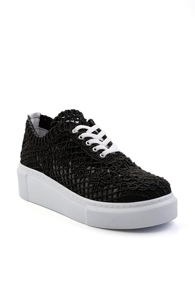 Bambi Black Leather Women's Sneaker K 01303018716