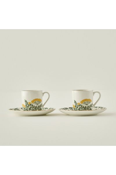 Bella Maison Set of 2 Coffee Cups Lily Porcelain Green (90 Cc)