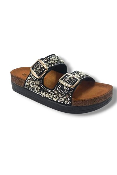 Witta 55303-25 Ανατομικές Γυναικείες Παντόφλες με Διπλή Ταινία και Πέτρες